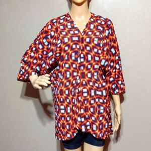 LuLaRoe polyester art deco wrap with sleeves, sz M